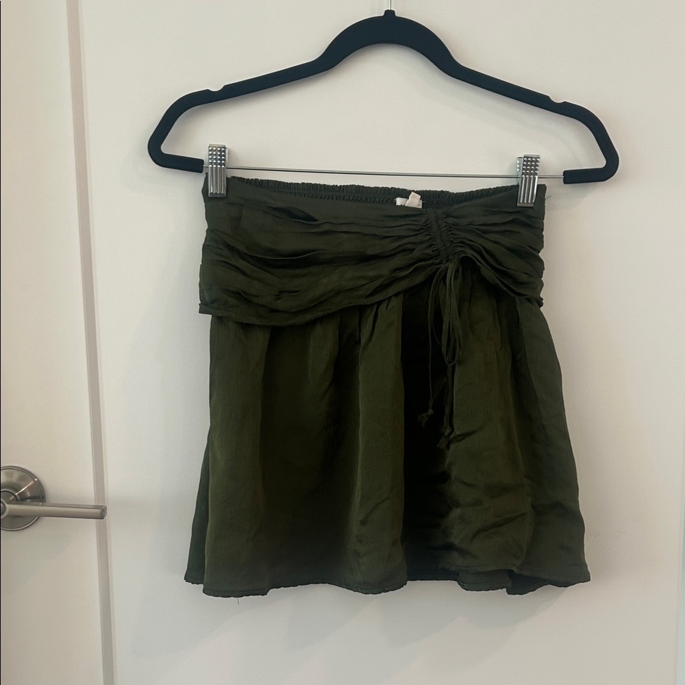 Aerie Olive Green Satin Skirt